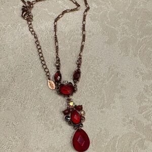 2028 Sophisticated Red Gemstone Necklace